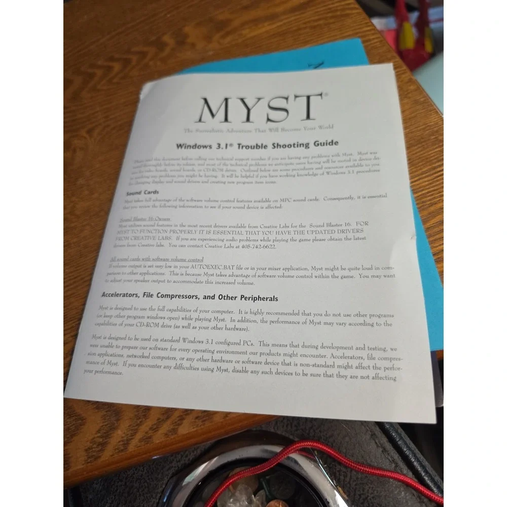 Vintage Myst CD-ROM for Windows 3.1 & Win 95 Big Box PC Game 1996 Or 1997